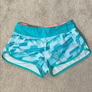 Ivivva by Lululemon Girls Athletic Shorts Size 12 Turquoise and Coral Color